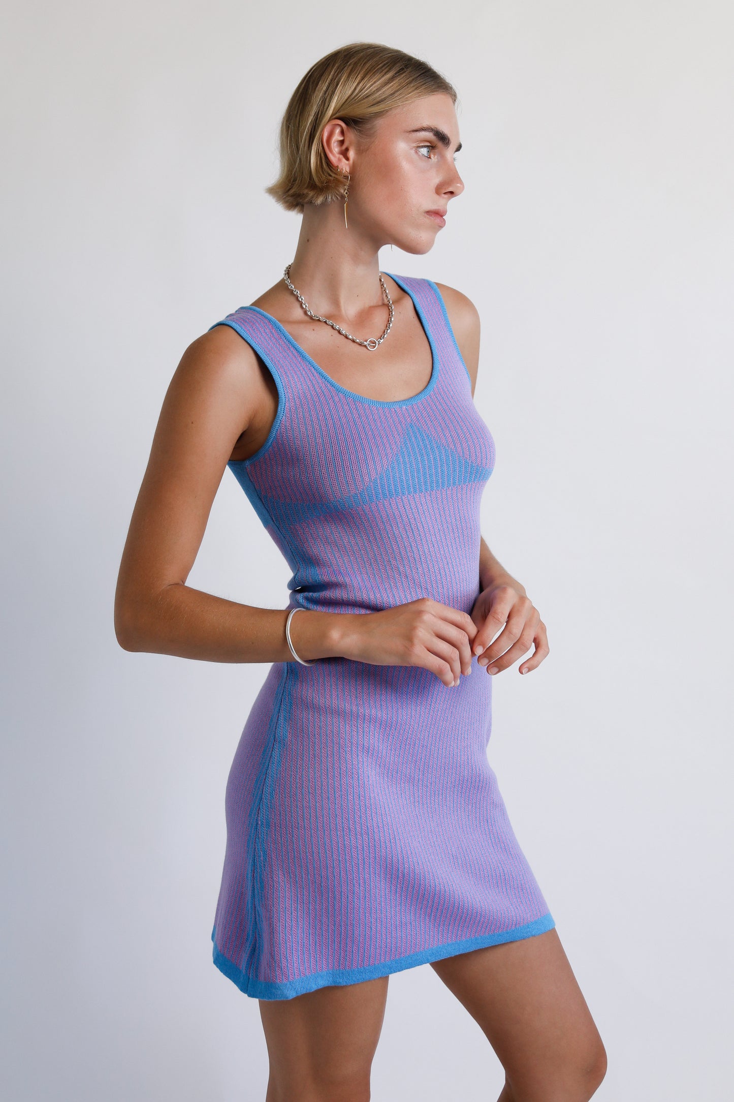 SUKI MINI DRESS - PURPLE SKY