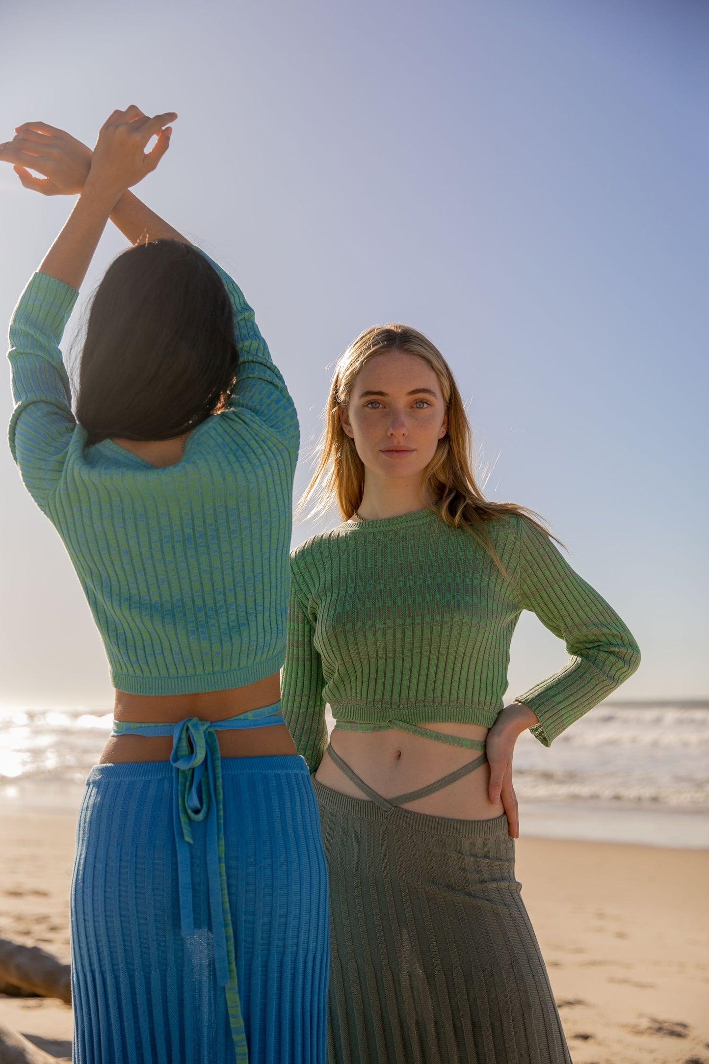 LARA LS TOP - PINE MELANGE