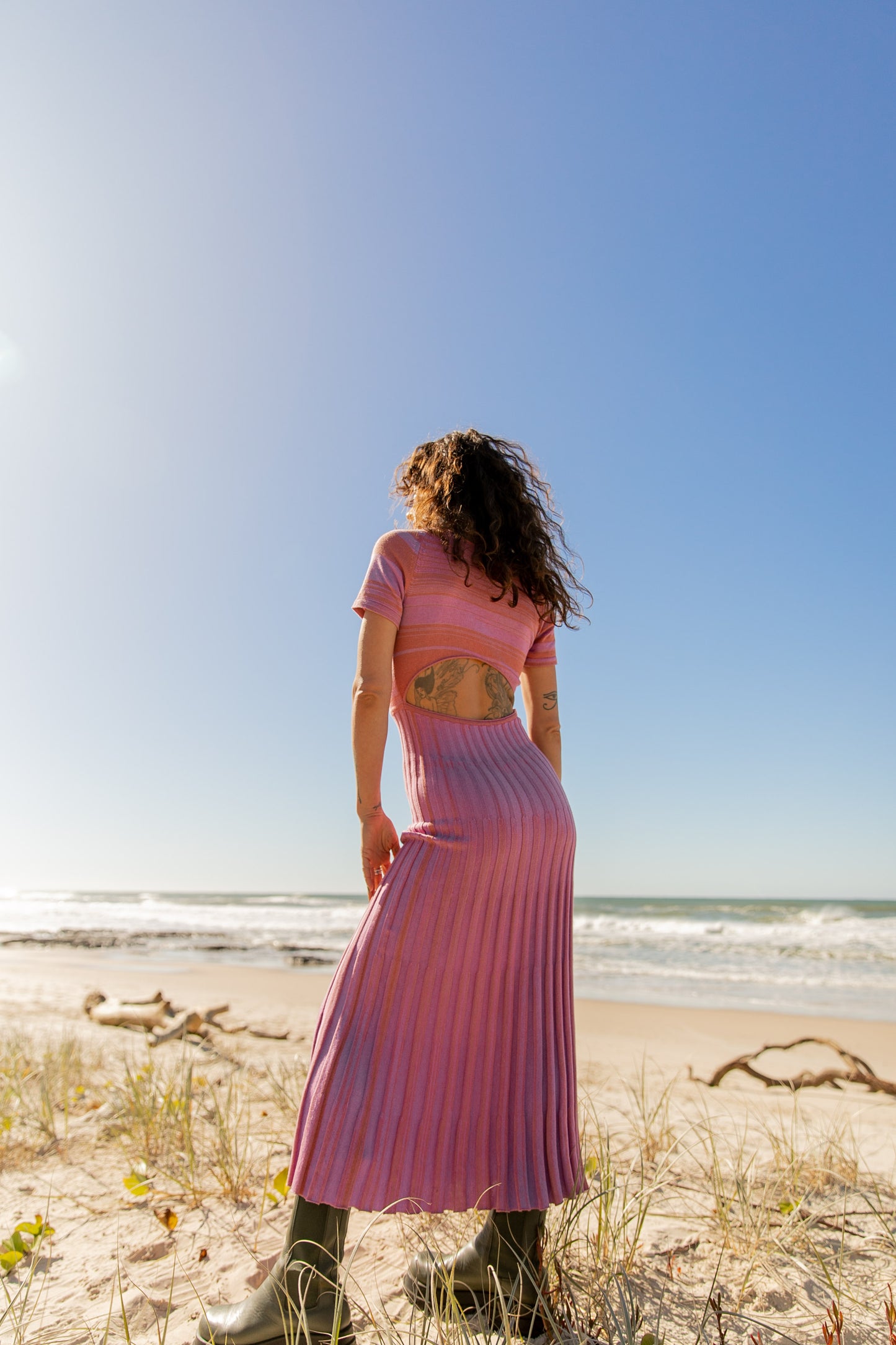 CINDY DRESS - PURPLE CLAY